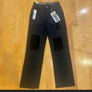 S.O.N.G Denim 90s Boyfriend High Rise Black Distressed Jeans